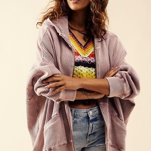 Free People FP One Ash Hoodie Size S Lilac Fog